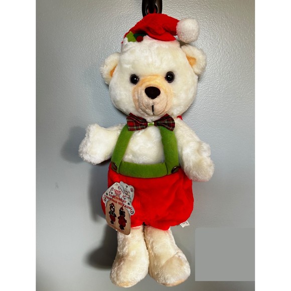 Vintage Rennoc Plush White Cream Teddy Bear Christmas Stocking Hang N Stuff Rare - Picture 16 of 16